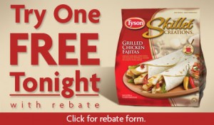 tyson skillet creations rebate 300x176 Tyson Skillet Creations Free after Rebate