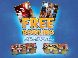Free Bowling 300x225 Musselmans Apple Sauce Free Bowling Mail in Rebate Offer