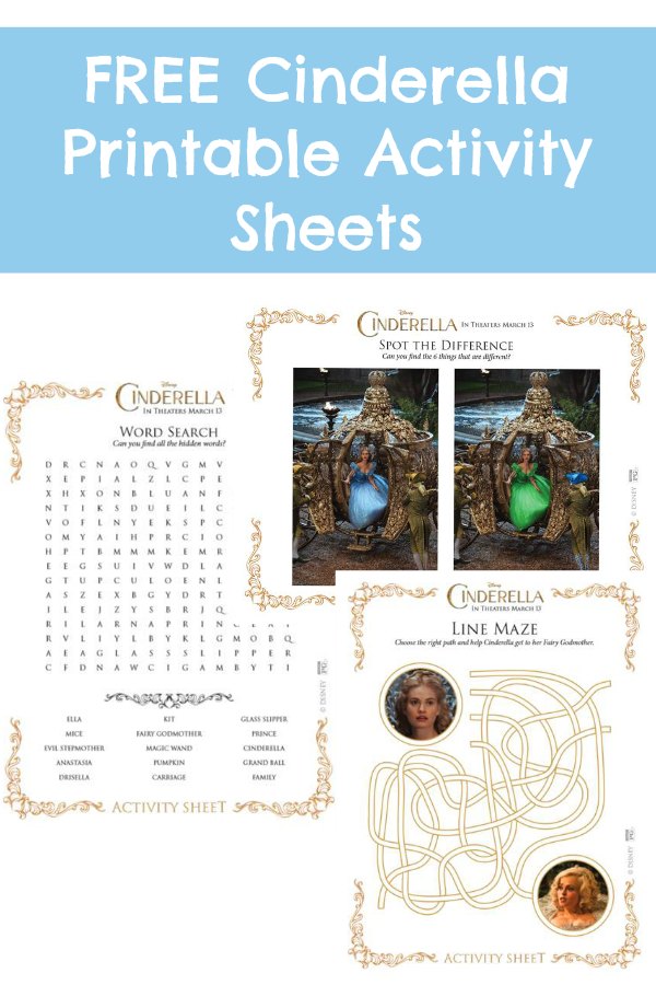 Free Disney s Cinderella Printable Activity Sheets BargainBriana