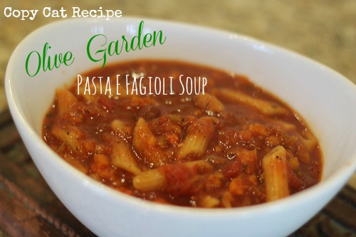 Copycat Recipe Olive Garden Pasta E Fagioli Soup Slow Cooker