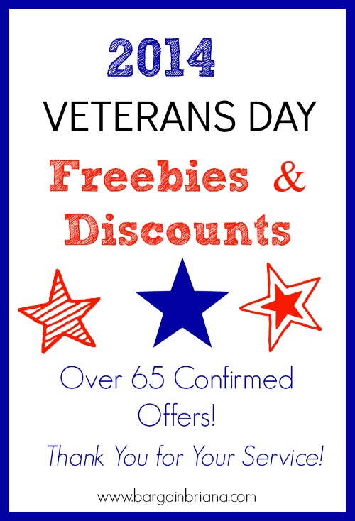 Veterans Day Freebies and Discounts for 2014