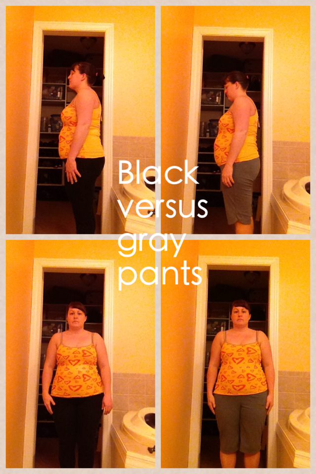 black versus gray pants