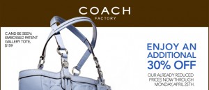 coach coach 300x129 Coach Outlet: 30% Off Printable Coupon