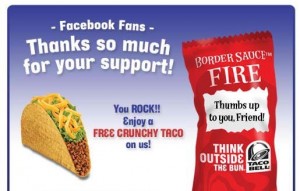 free taco facebook 300x191 Taco Bell: Free Crunchy Taco on Facebook