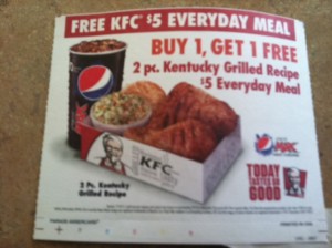 photo 13 300x224 USA Weekend or Parade Magazine: B1G1 KFC Coupon