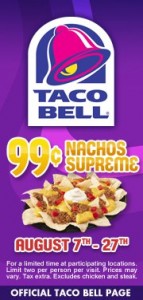 Taco Bell Nachos Supreme .99 taco bell deal 143x300 Taco Bell Nachos Supreme .99