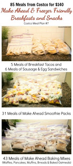 85 Make Ahead and Freezer Friendly Breakfasts and Snacks for 140