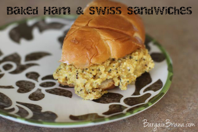 Baked Ham and Swiss Sandwich {http://BargainBriana.com}
