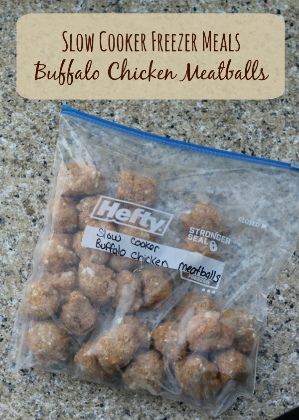 Buffalo Chicken Meatballs| Freezer to Slow Cooker Meals