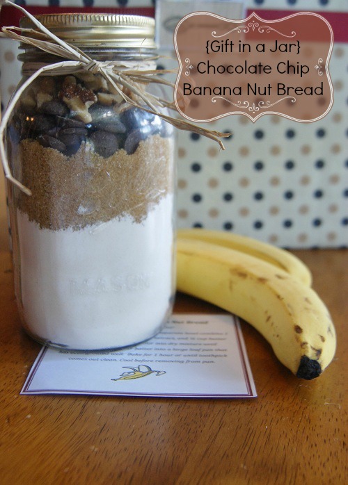 Chocolate Chip Banana Nut Bread Jar Gift Idea Homemade