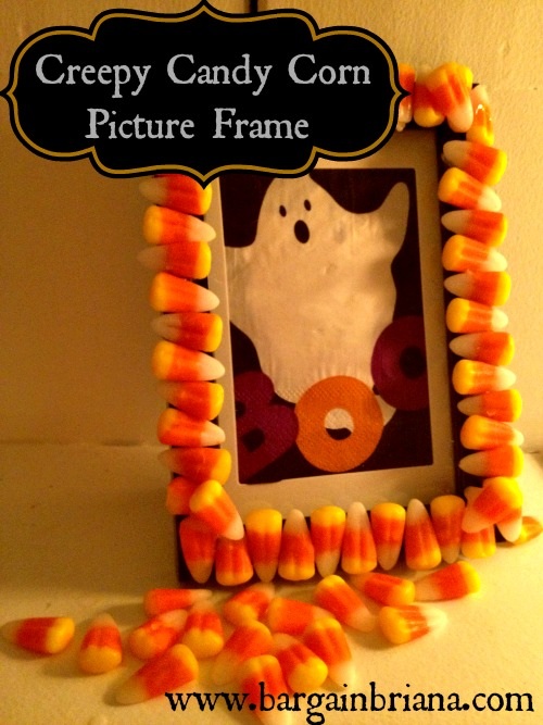 Dollar Store DIY Creepy Candy Corn Frame