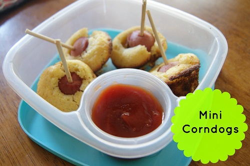 {Freezer to Lunchbox} Mini Corndogs #backtoschool