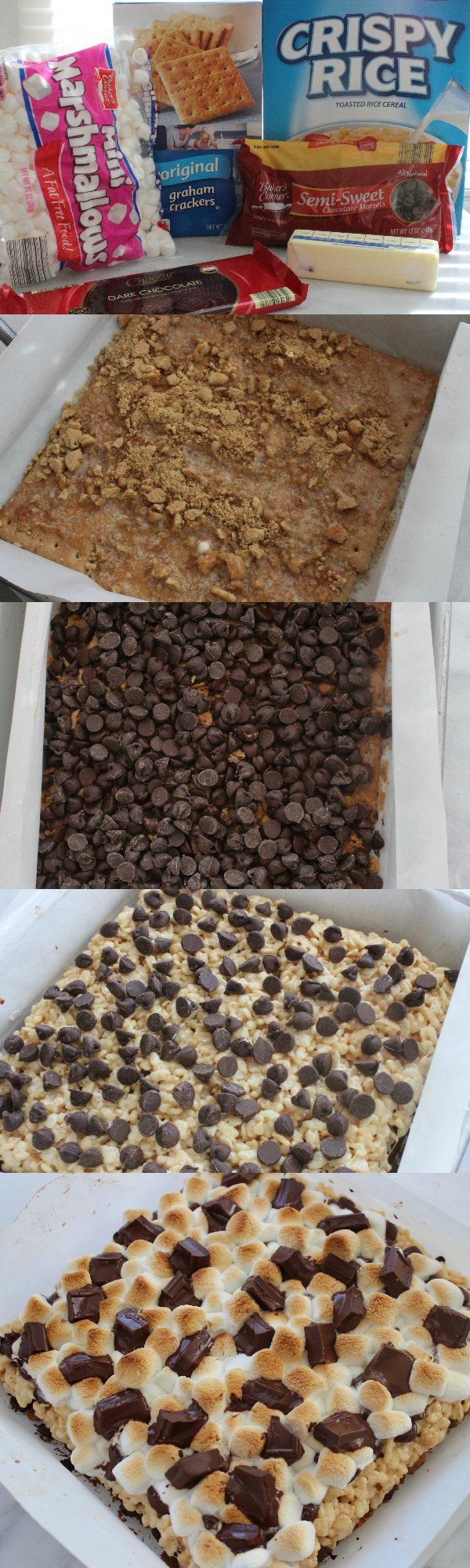 These S’Mores Krispie Treats combines your favorite Rice Krispie Treats cereal with the taste of your favorite classic S’mores recipes for a yummy summertime treat that you and your family are sure to love. Delicious dessert bars full of chocolate that will surely be a hit at your next party!