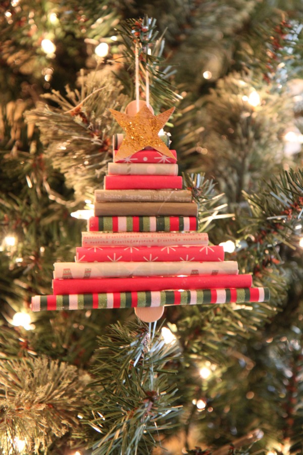 Homemade Christmas Tree Ornament made from scrap paper tutorial. Making your own DIY ornaments is one idea to save money during the holiday season and have fun making Christmas crafts. RegionsGreetings AD