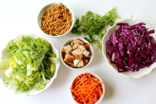 Salad ingredients for easy asian chicken recipe 