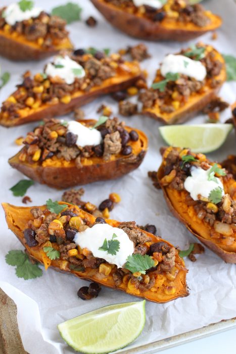 Spicy mexican baked sweet potatoes