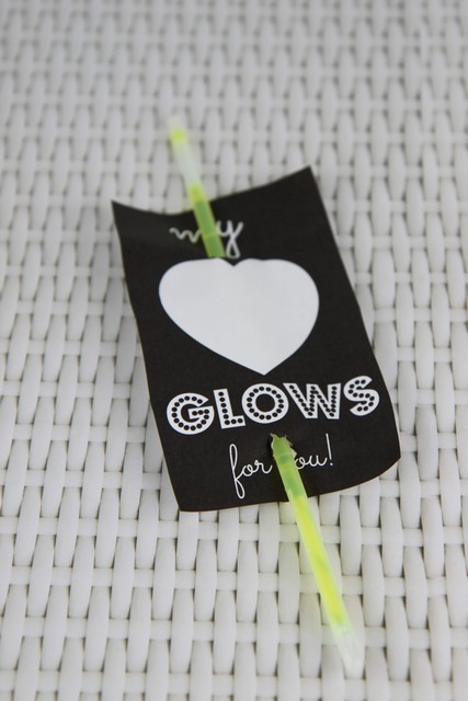 My Heart Glows for You Glowstick Valentine's Day Idea