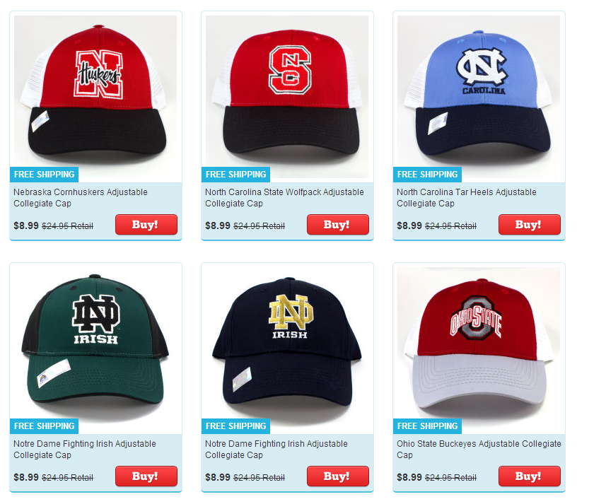 NCAA hats