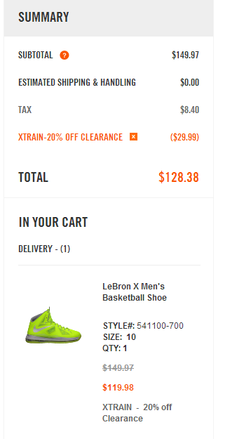 nike clearance discount code