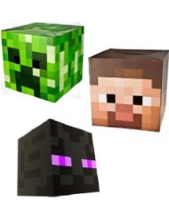 Official Minecraft Exclusive Steve , Creeper & Enderman Head Costume Mask Set of 3