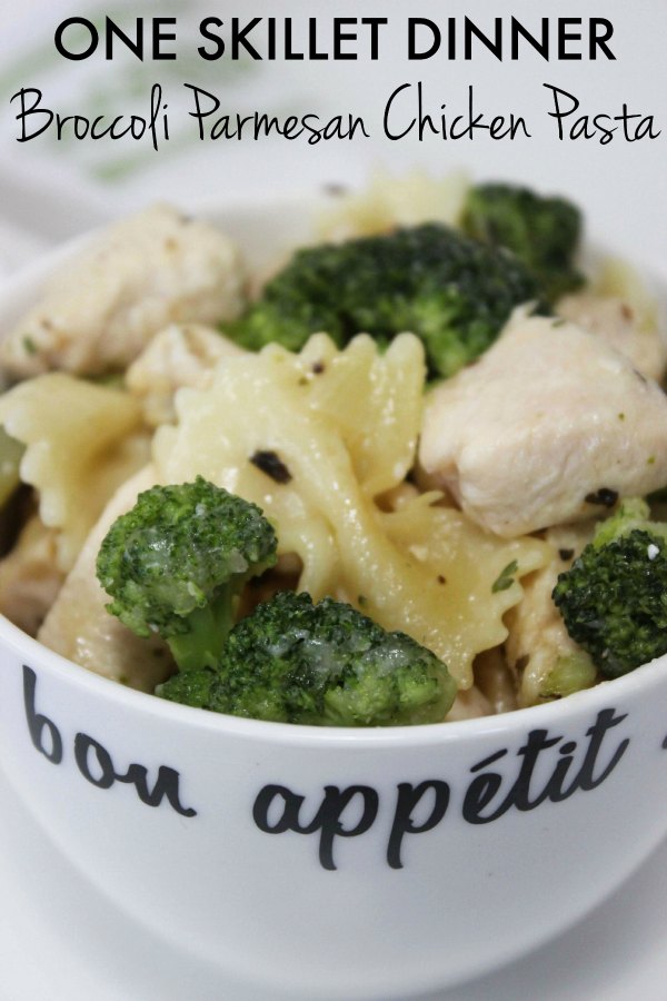 One Skillet Dinner - Broccoli Parmesan Chicken Pasta
