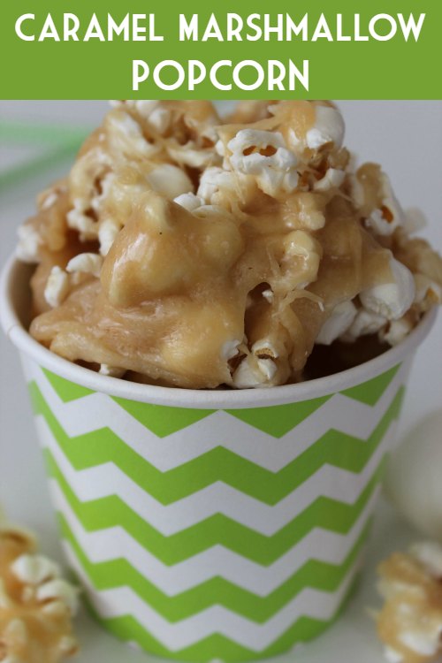 4-Ingredient Marshmallow Caramel Popcorn - I Heart Naptime