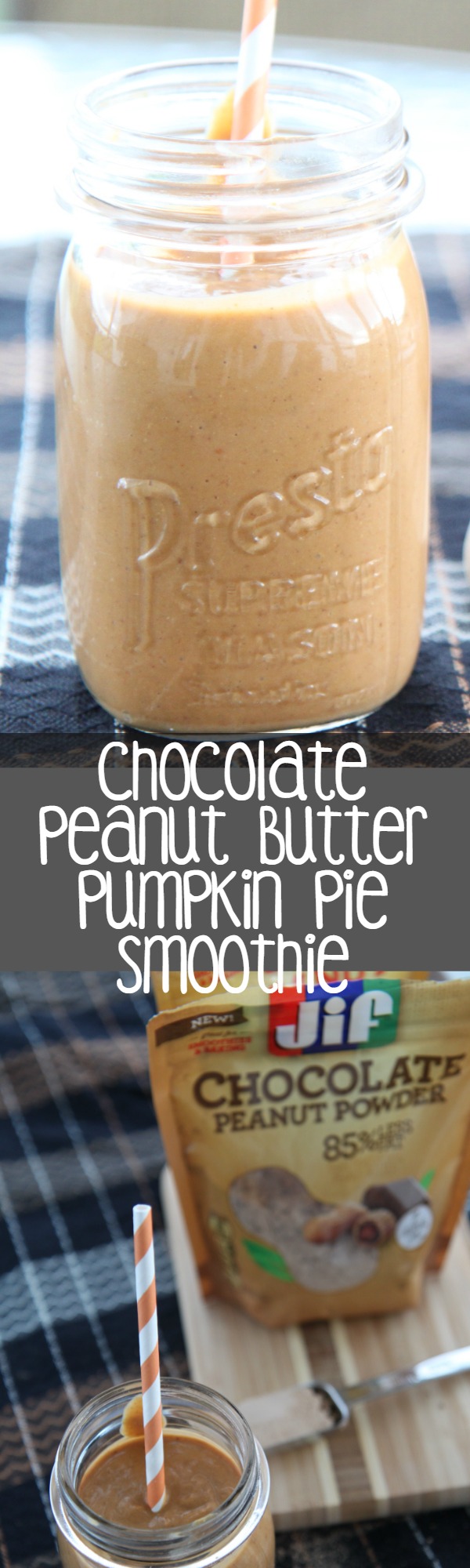 Pumpkin Pie Smoothie with Peanut Butter Chocolate