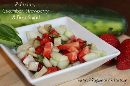 Refreshing Cucumber Strawberry and Basil Salad