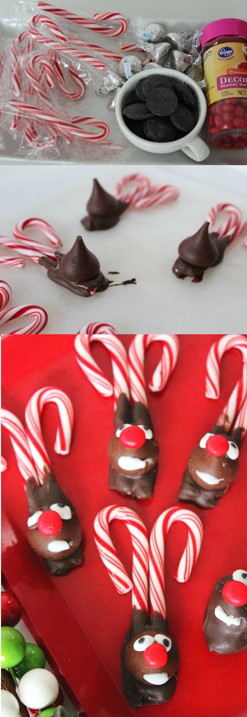 Reindeer Candy Cane Pudding Cups