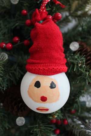 Santa Light Bulb Kid Ornament Craft