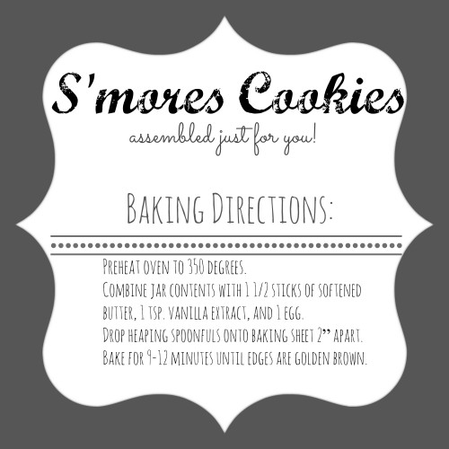 Smores Cookies Directions Label