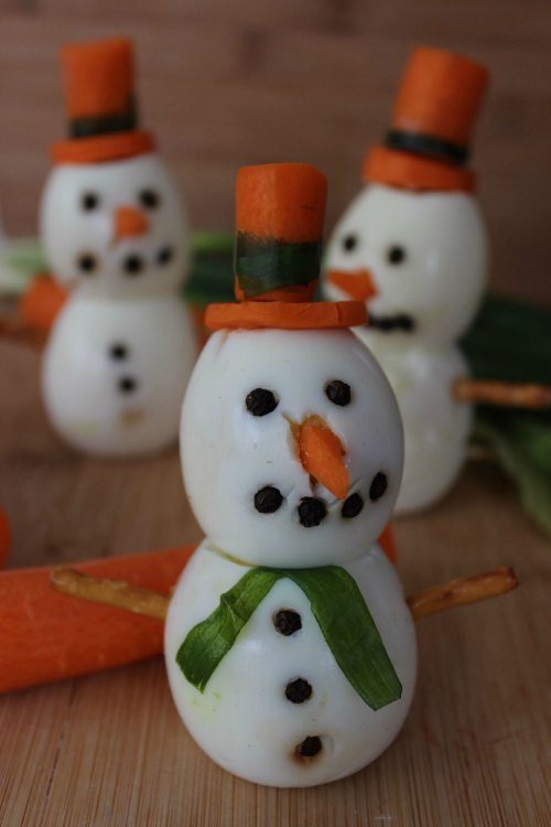 Boiled Egg Snowmen - BargainBriana