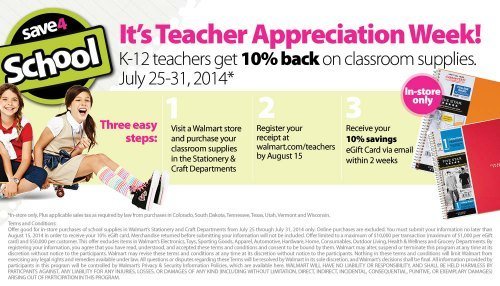 Walmart teacher Appreciation Week