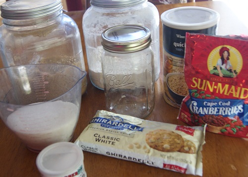 White Chocolate Cranberry Cookies ingredients