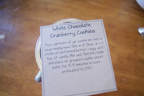 White Chocolate Cranberry Cookies label