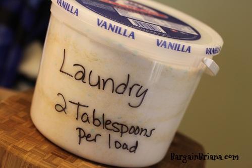diy laundry detergent in container