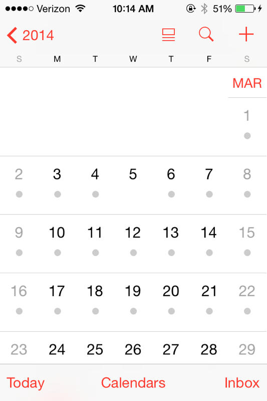 iphone calendar