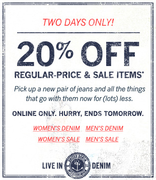 Lucky Brand: 20% off Your Order 