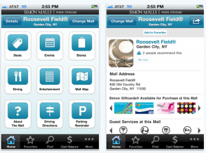 simon malls iphone app